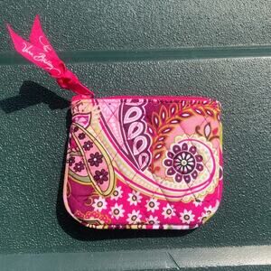 Vera Bradley patterned pink green and white  small coin purse